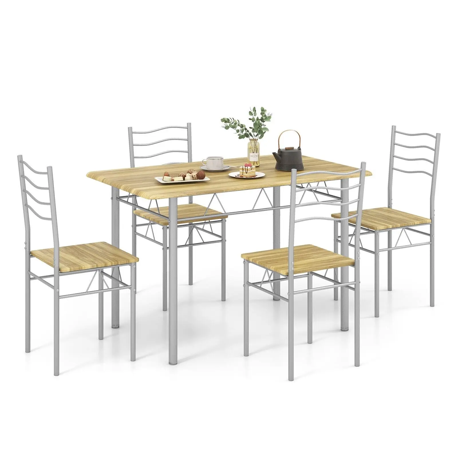 GOFLAME 5 PCS Dining Table Set Counter Height Table Home Kitchen Furniture