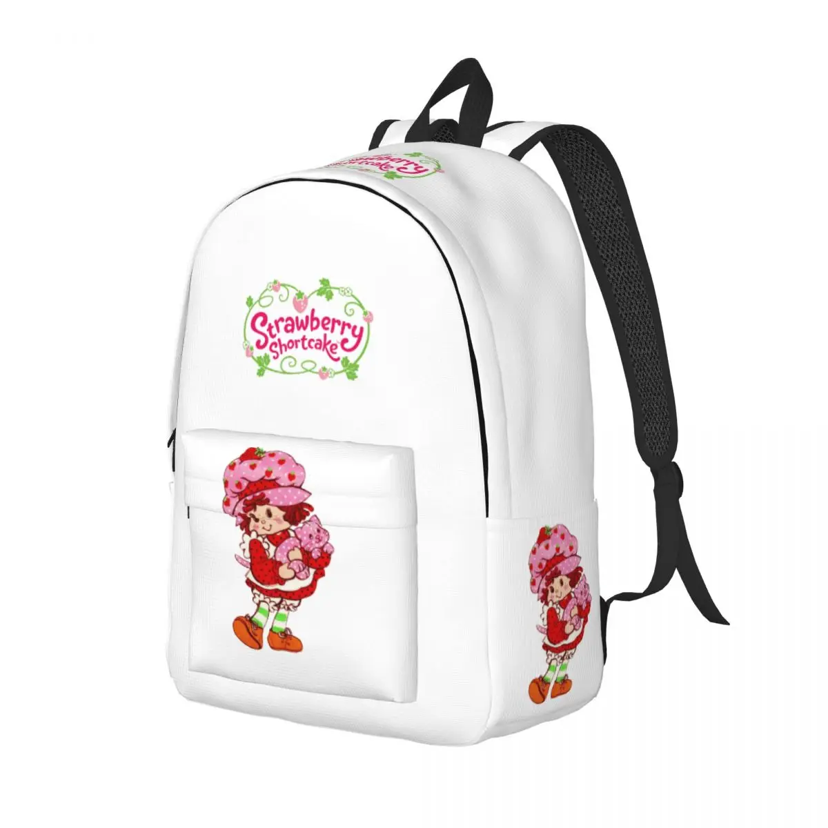 Strawberry Cake Backpack for Men Women Teenage Student Hiking Travel Daypack College Canvas Bags Gift