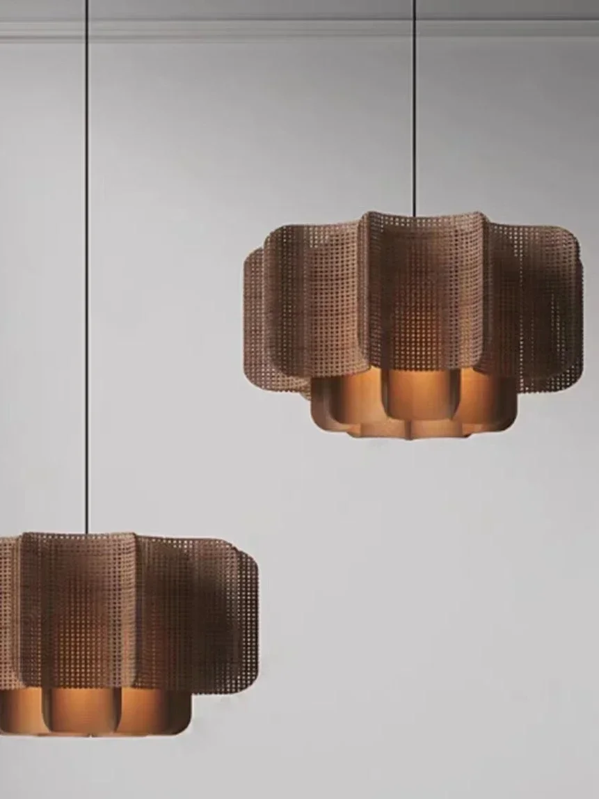 

wabi-**** Japanese-style zen box chandelier rattan imitation marble creative modeling restaurant designer atmosphere high-class