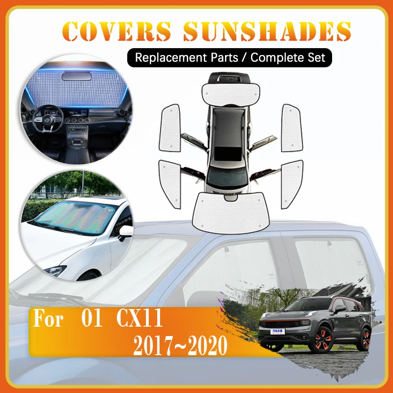 Car Sunshade Visor Cover For Geely Lynk & Co 01 CX11 2017~2020 Auto Windshield Visor Side Window Anti-UV Curtain Car Accessories