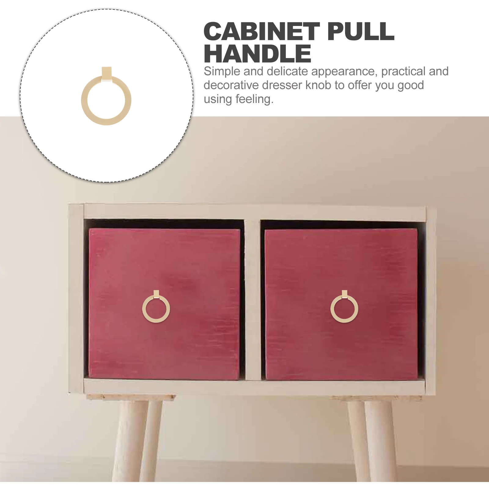 Maniglia per armadio Maniglia ad anello per cassetto in metallo Manopola per comò Maniglia ad anello rotondo per armadio Non facile da deformare o rompere