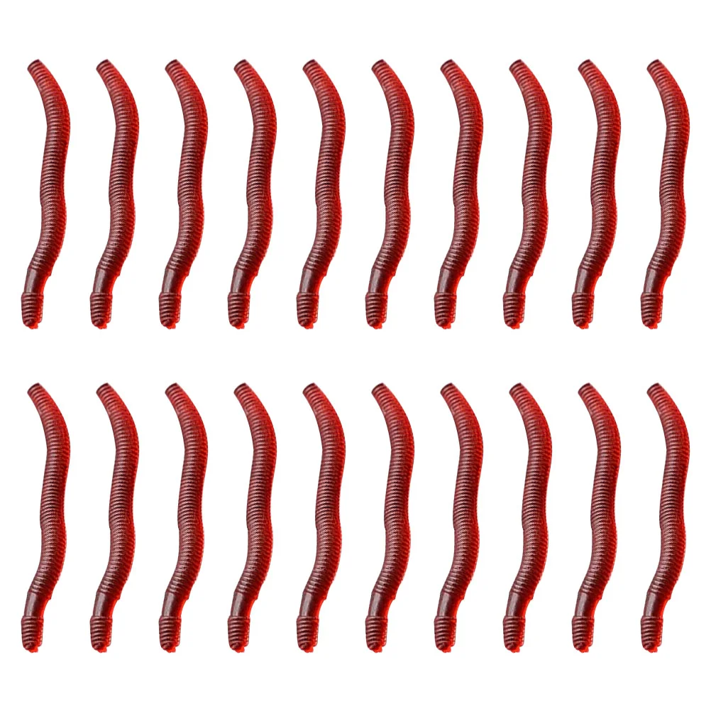 150 Pcs Artificial Bait Fishing Red Worms Lures Tool Lifelike Earthworms Realistic Silica Gel Fake Supply Child