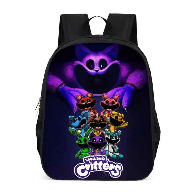 Smiling Critters Book Bags Backpacks Lightening Zipper Pupil Large Capacity School Bags for Boys Girls Gift