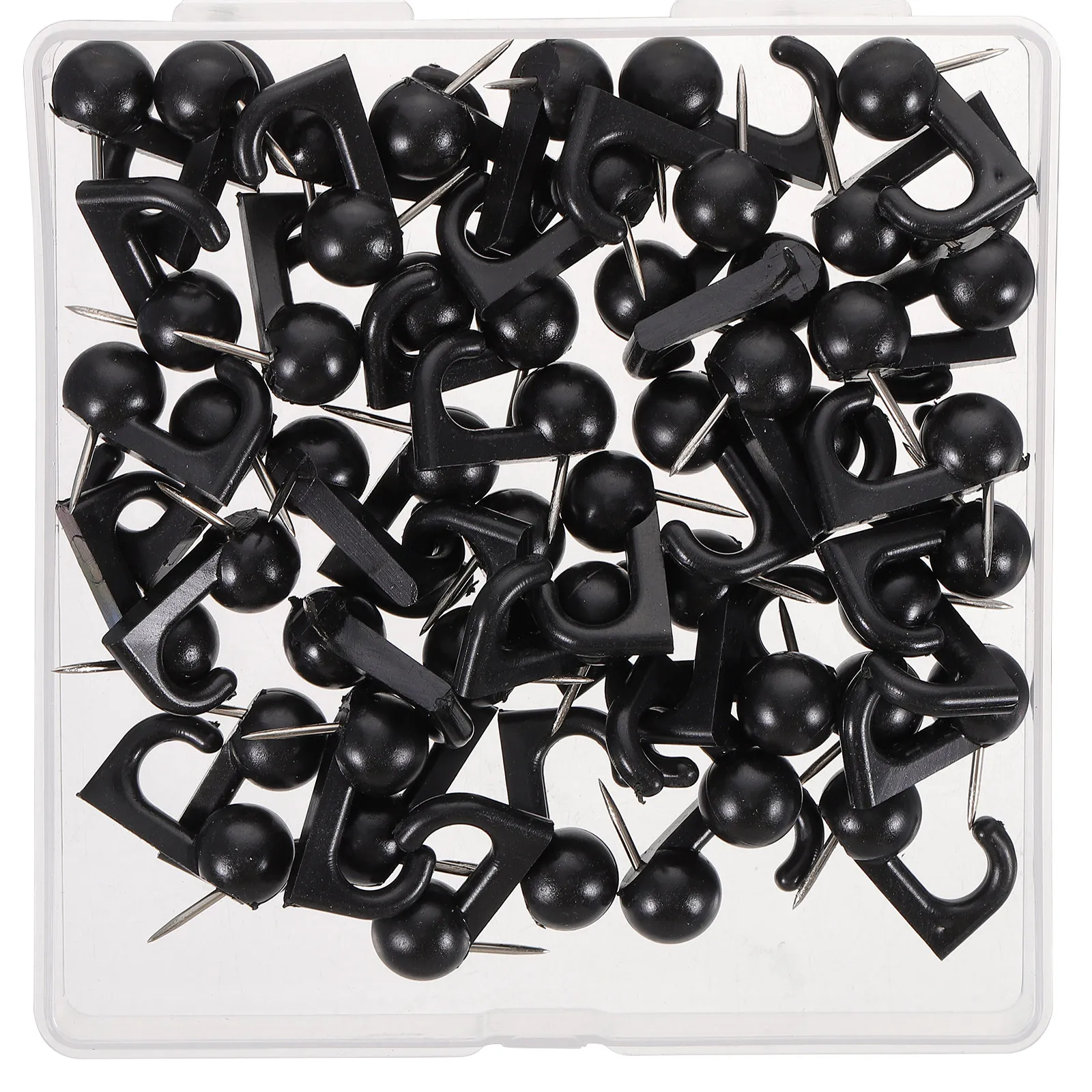 50Pcs Reliable Steel Push Pin Hooks Thumb Tacks for Wall Hangings Cork Board Bulletin Board Home Office School Cafe Use