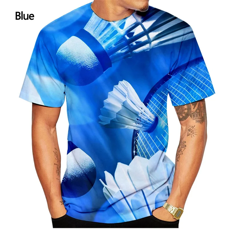 3D Indoor And Outdoor Sports Badminton Printing T Shirt Fashion Sports T-shirts For Men Kid Fashion Streetwear Gym Tee Shirt Tee