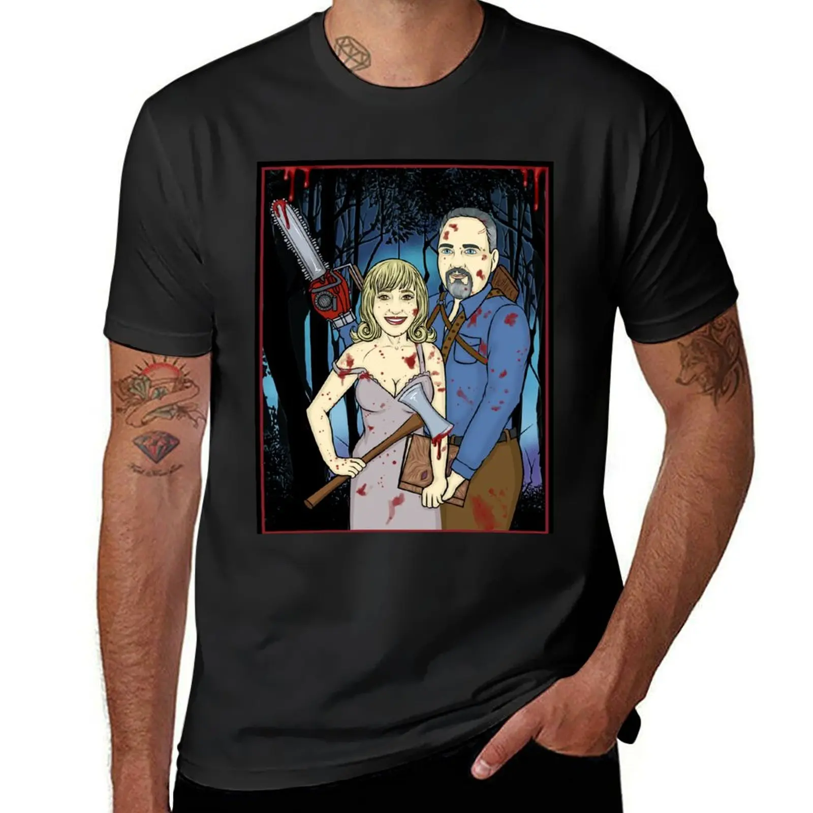 Horror Commission for Stacey H T-Shirt aesthetic clothes plain plain t shirts men