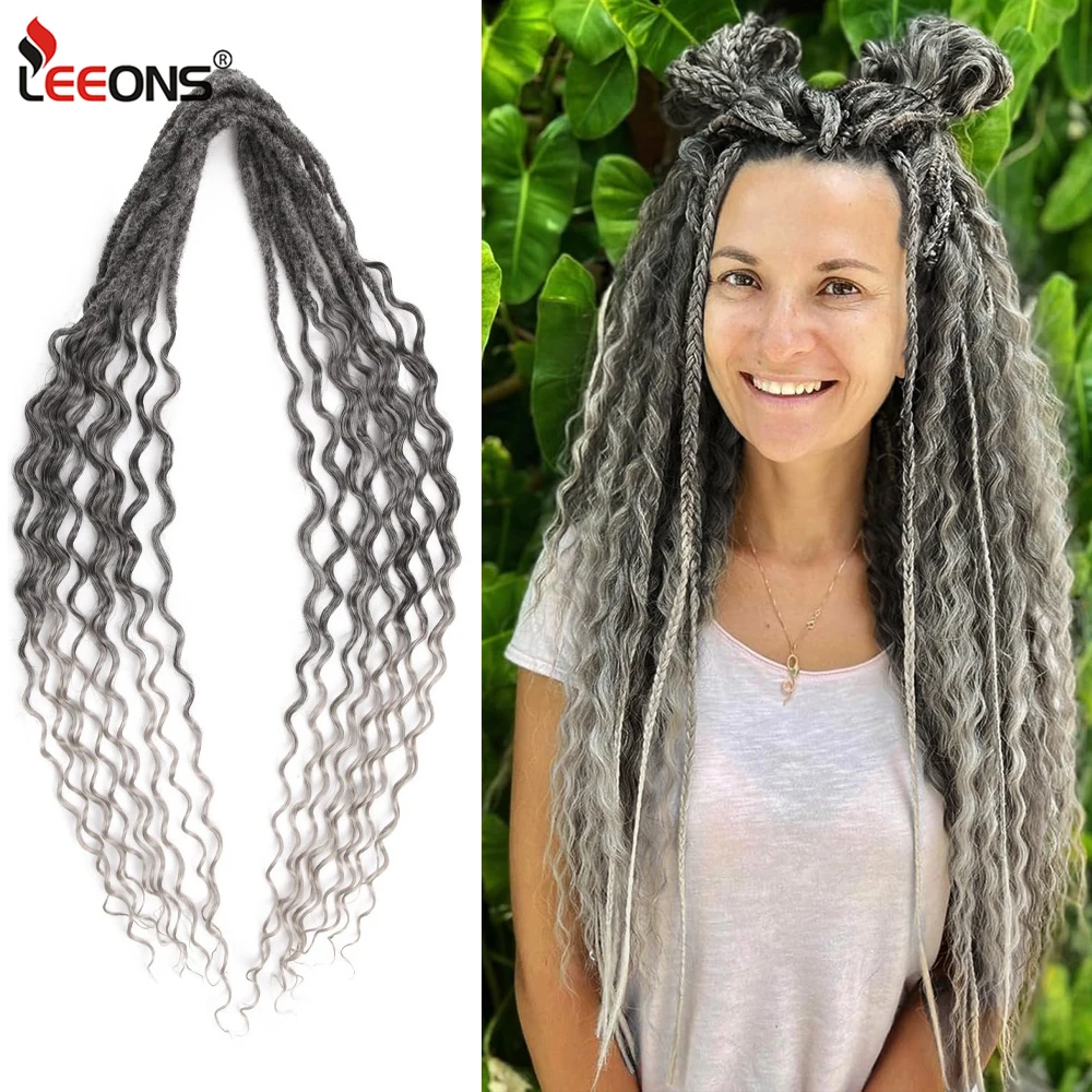 Double Ended Dreadlocks Double Ended Synthetic Dreadlocks Hair Extensions Curly Ends Reggae Hippie Hip-Hop Crochet Hair Braids