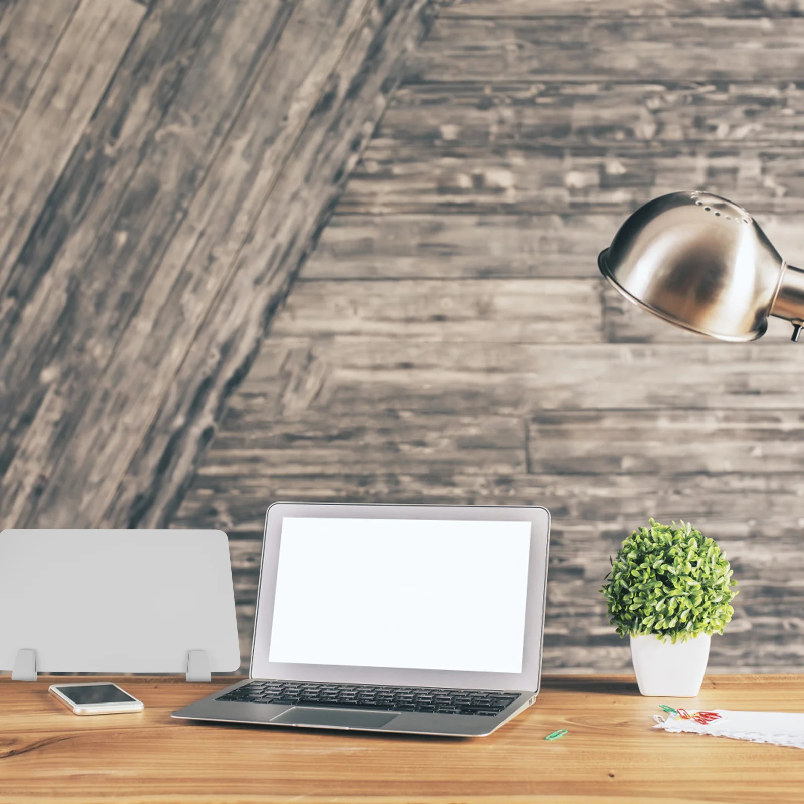 

1Pcs Acrylic Divider Board Premium Desktop Partition for Office Use Lightweight Desk Baffle with Easy Installation White