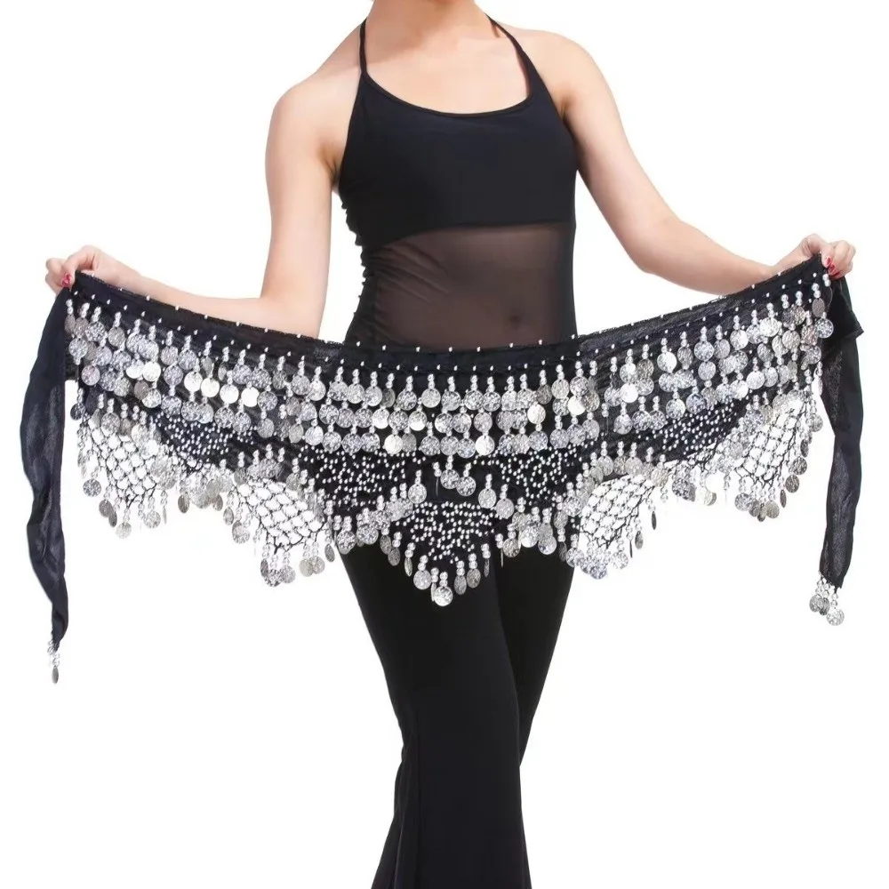 

Золотая поясная цепочка для танца живота с длинными кисточками, креативный пояс-шарф для танца живота, блестящие пайетки, ручная работа, поясная цепочка с пайетками