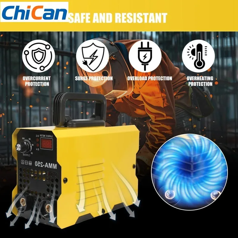 

【Upgraded】MMA-250 Electric Welder Inverter MMA ARC Welding hine 20-250A Current Adjustable Welding hine for Home DIY & Repairs