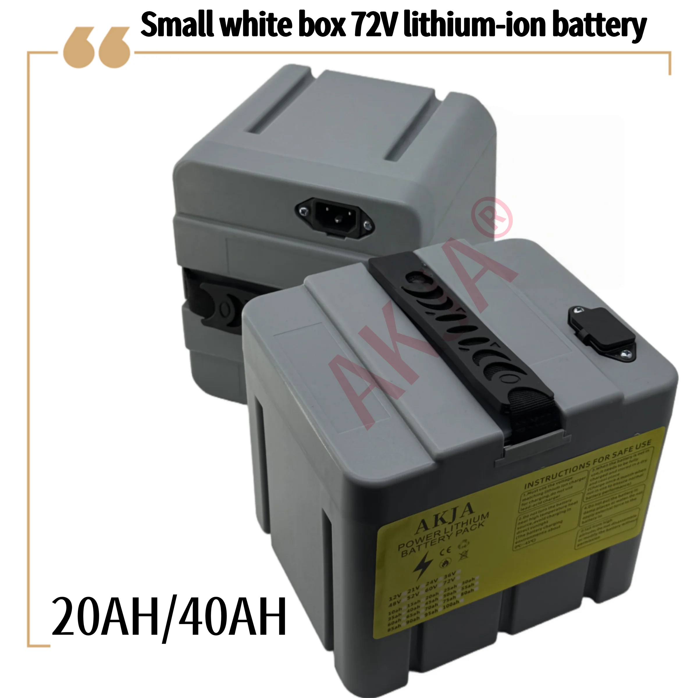 

Air fast transportation 72V40AH Full capacity New 18650 lithium battery Suitable for motors under 500W-3000W