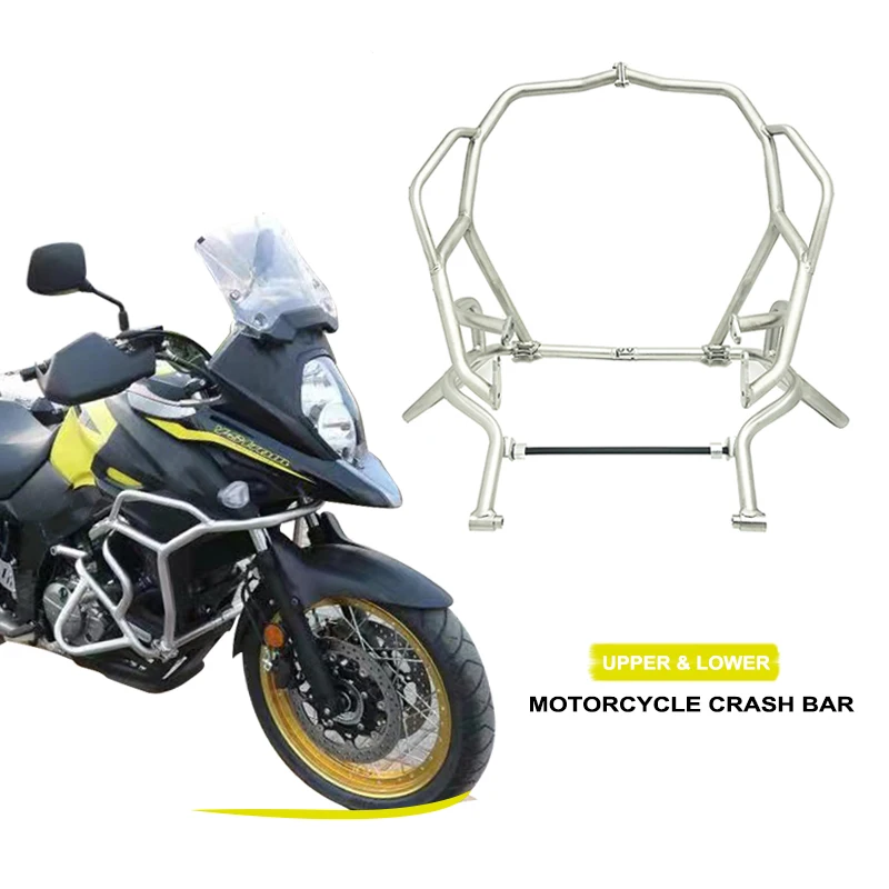 Fit For Suzuki V-Strom DL650 V Strom VStrom 650 2019-2020 Motorcycle Bumper Upper Lower Engine Guard Highway Crash Bar Protector