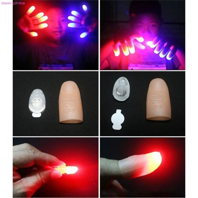 D0JC Thumbs Lamp Bright Shiny Finger Light Long Luminous for Time Battery Replaceable Props Amazing Glow Luminous
