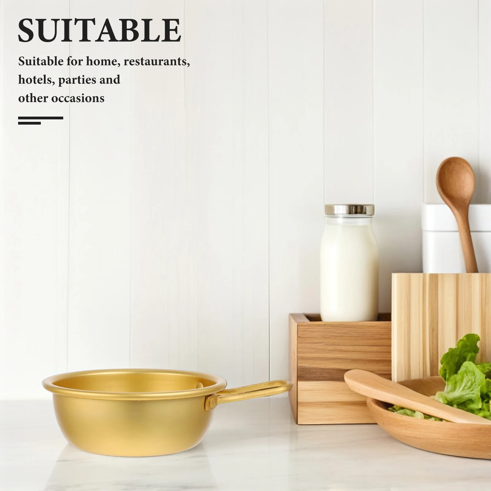 

2pcs Yellow Aluminum Rice Wine Bowls Korean Style Metal Serving Dishes For Ramen Soup Camping Hiking Kitchenware Bowl With