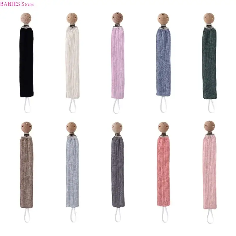 

C9GB Pacifier Holder Clip Chain Belt Natural Detachable Design Prevent Toy Soother Falling for Newborns Toddler