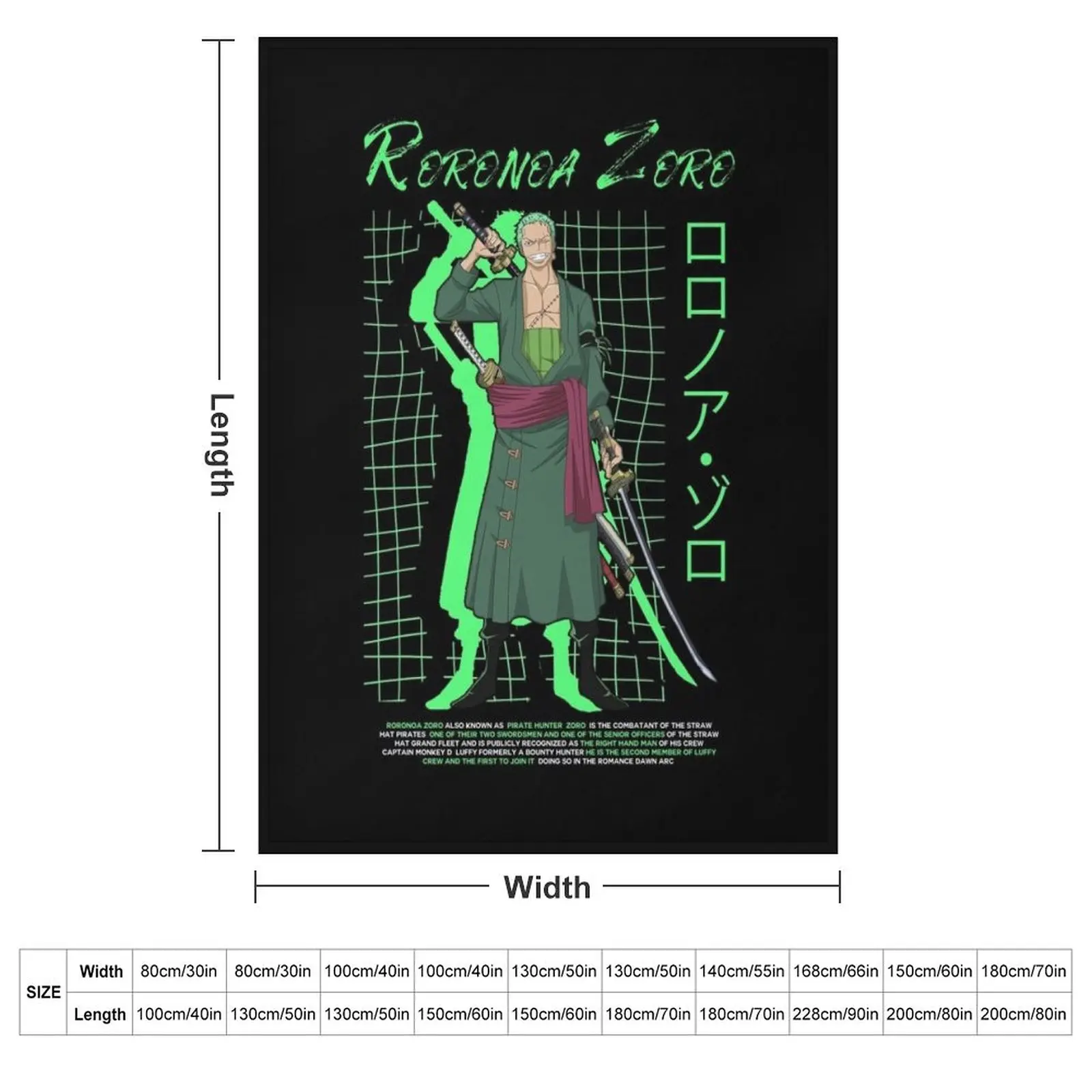 Zoro in Streetwear Style Throw Blanket Vintage Loose Blankets