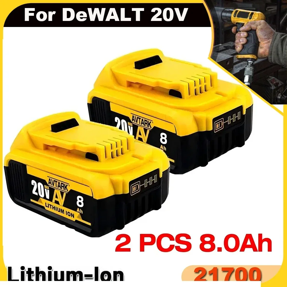 

8000MAH For Dewalt DCB200 Replacement Battery Compatible For Dewalt 18V 20V Tools DCB120 DCB182 DCB200 DCB609 Battery