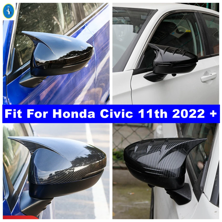 

Side Door Rearview Mirror Decoration Cover Trim Styling Exterior Accessories For Honda Civic 11th 2022 2023 Black / Carbon Fiber