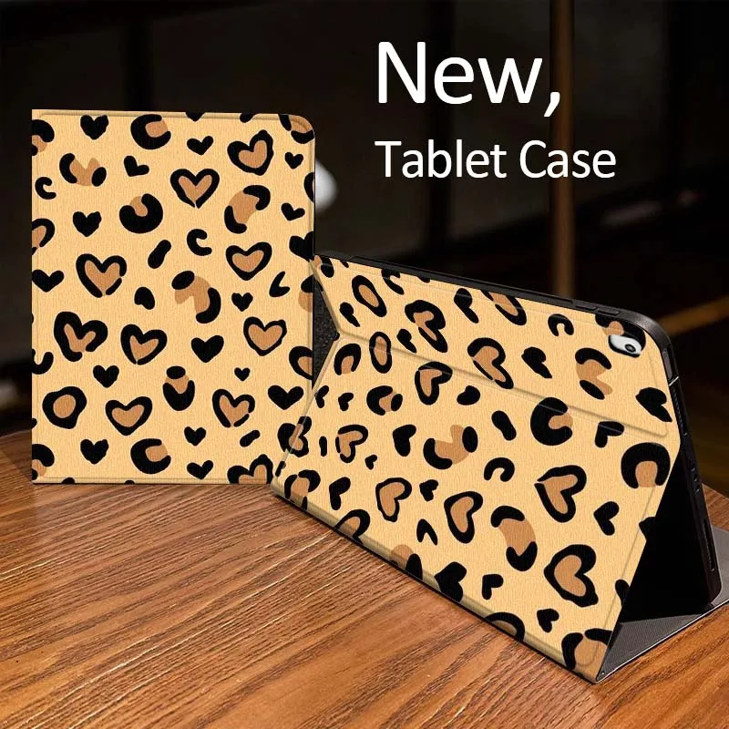 

Leopard Print Heart Pattern For iPad Pro 10th 11th 5th 6th 7 8 9 2 gen 11 13 M4 M5 10.2 9.7 12.9 10.5 10.9 Inch Tablet Case