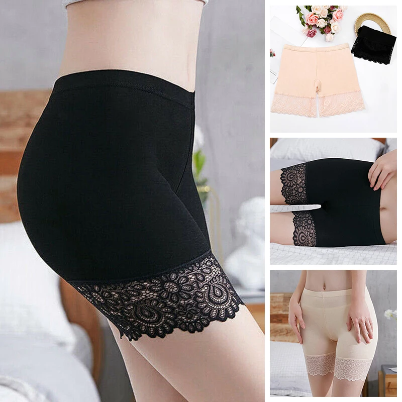 Women High Waist Seamless Modal Long Panties Sexy Lace Safety Shorts Under Skirt Slimming Shorts Boxers Female Comfort Underwear