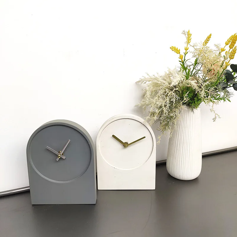

Nordic Retro Minimalist Art Table Clock Wooden Decorative Clock Home Bedroom Living Room Decoration Ornaments Desktop Clock