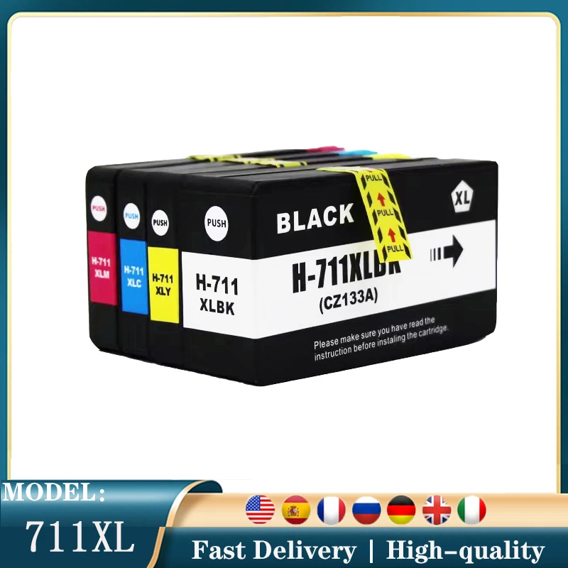 For HP 711XL 711 HP711 Replacement Ink Cartridge Full With Ink Compatible For HP DesignJet T120 T520 Printer