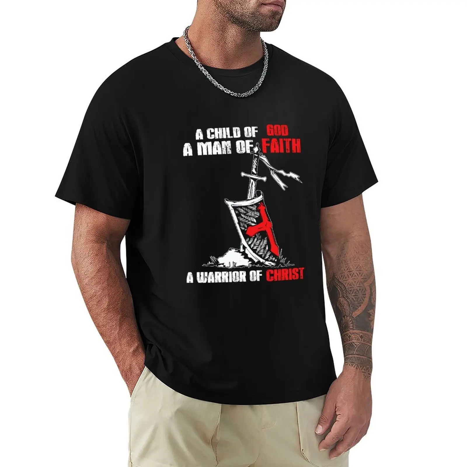 I Am A Child of God A Man of Faith A Warrior of Christ Shirt T-Shirt Blouse anime t shirts t shirts for men graphic