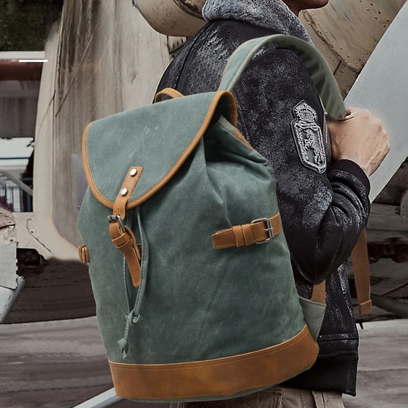 

Водонепроницаемые рюкзаки из вощеной ткани и кожи, унисекс, винтажные рюкзаки для мужчин и женщин, дорожные и туристические рюкзаки, ретро-рюкзаки.