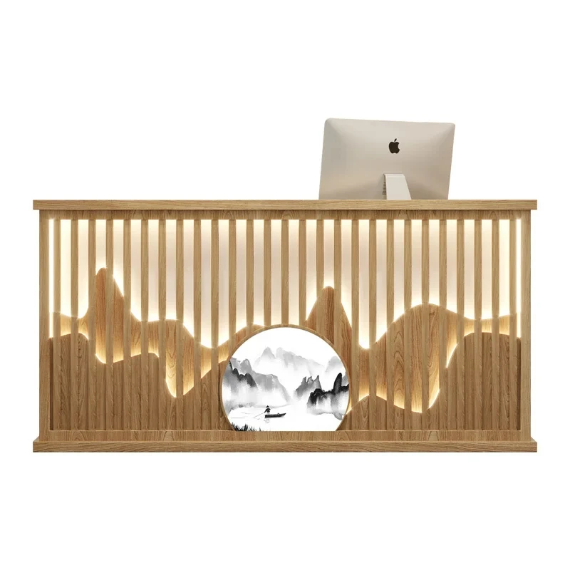 A  Simple Chinese bar health center, Chinese medicine center checkout page reception desk New Chinese tea house cabinet