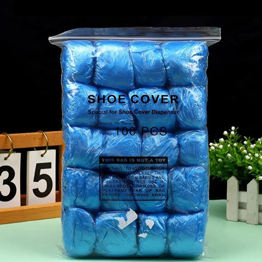 

Disposable 100pcs Automatic Shoe Cover Plastic Shoe Shoe Indoor Cover Machine Household Cover Shoe T Cover Buckle F5k6
