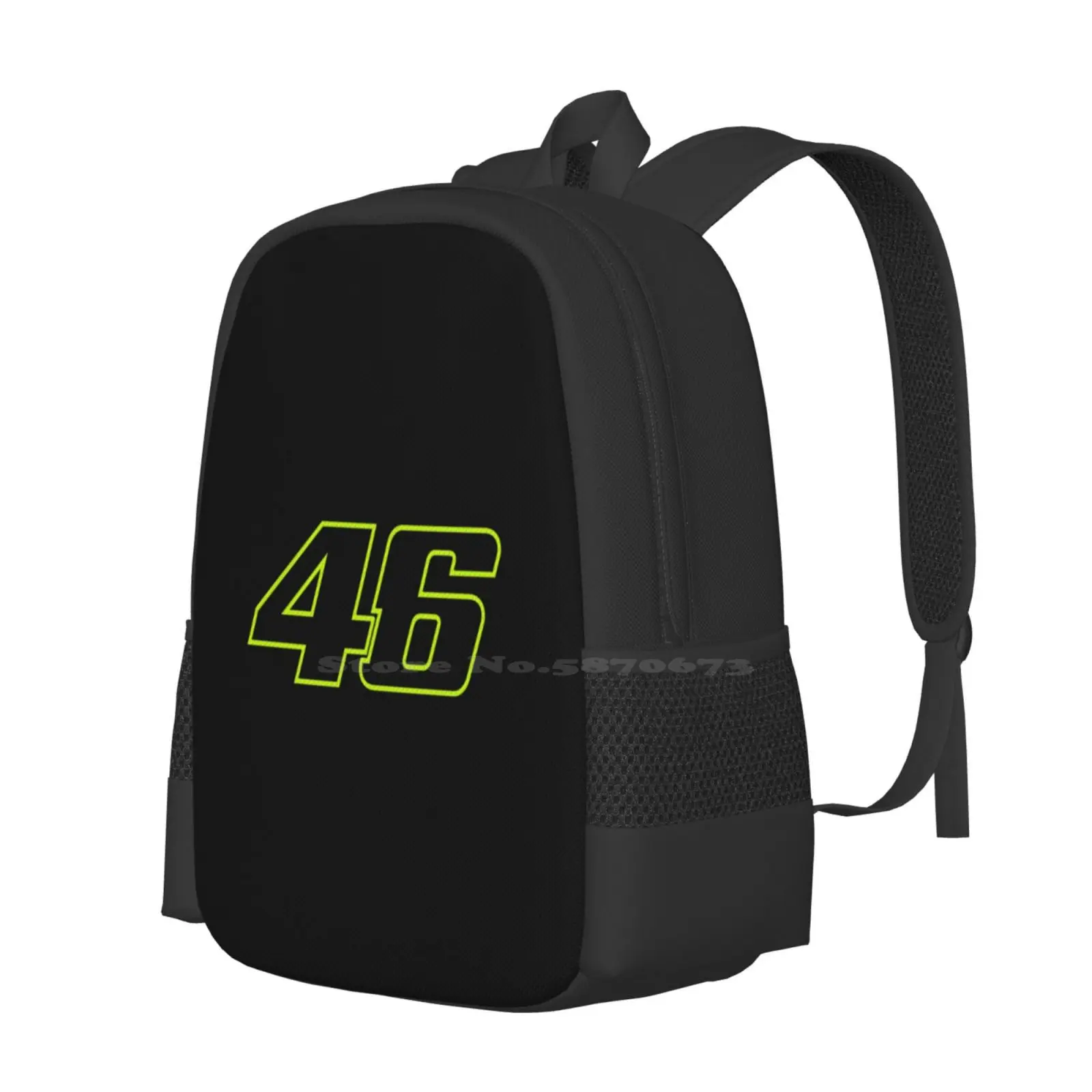 Green Line 46 Bag Backpack For Men Women Girls Teenage Motorcycle Racing Motorbike The Doctor Rider Helmet Racer Bike