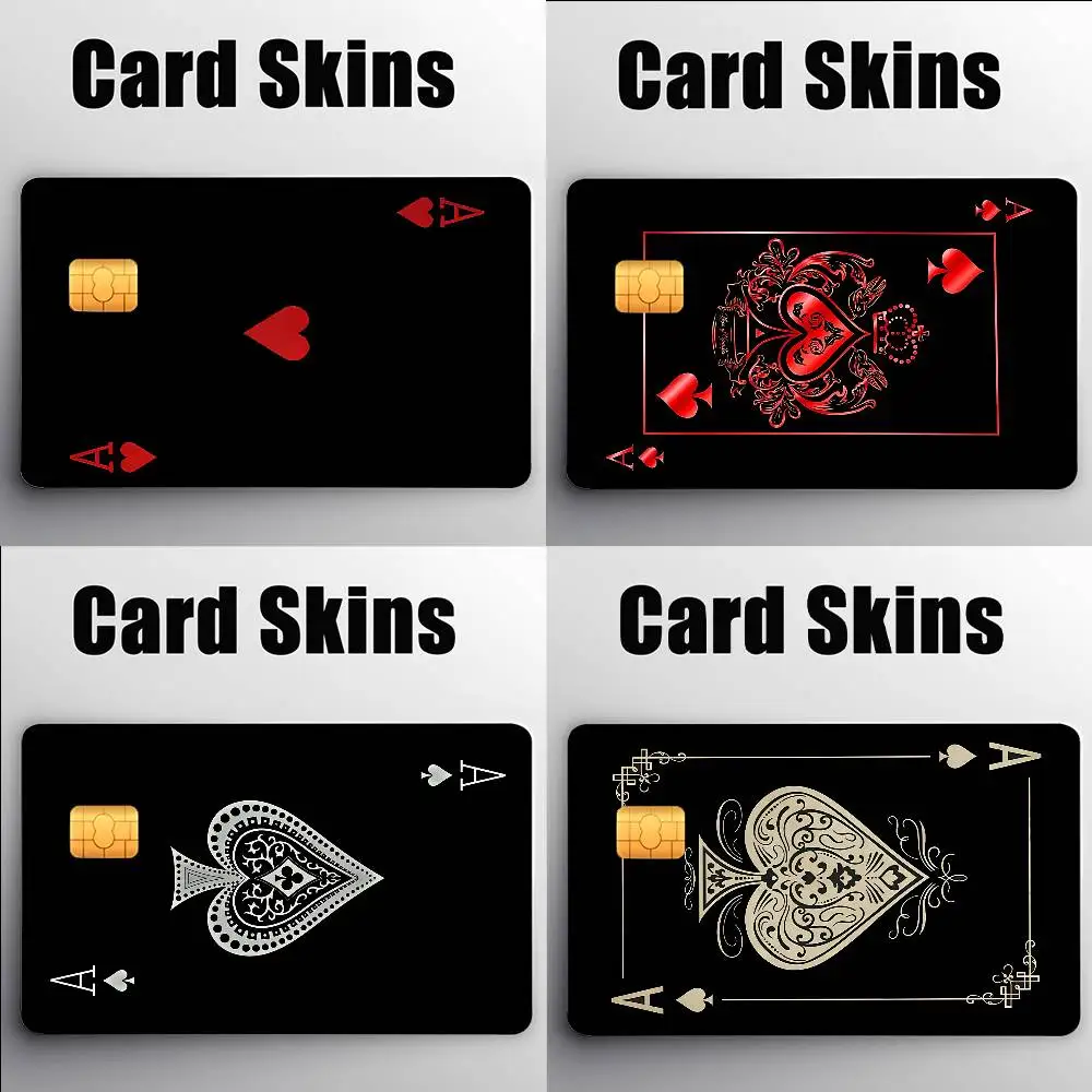 Ace Of Spade Kreditkarten-Aufkleber, Kreditkarten-Skin-Sticker für Bankkarten, Bus- und U-Bahn-Karten, Wasserfeste Aufkleber von Womee