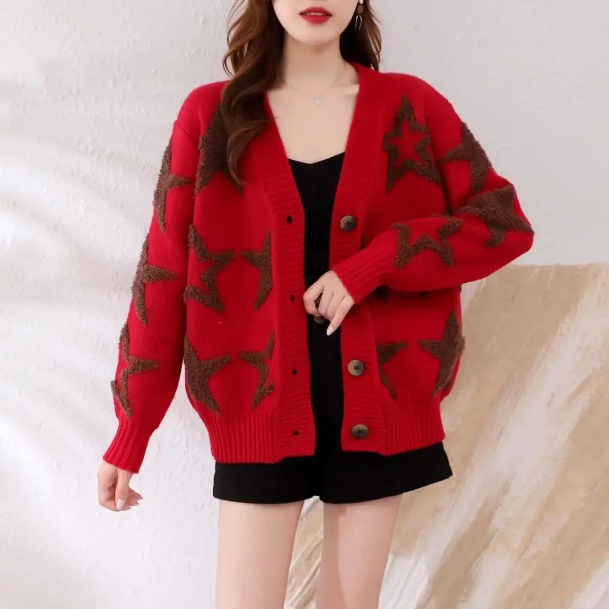 Fashion 2024 Women's Cardigans Outerwear Coat Ladies Knit Sweaters Graphic Crochet Top Casual Light Novelties in Attractive Fall