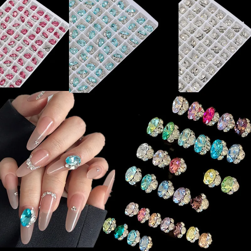 

5Pcs 6x8mm Cushion Cut Glass Rhinestones Pointback Nail Art Adhesive Crystals DIY Jewelry Making Stones Loose Accessories