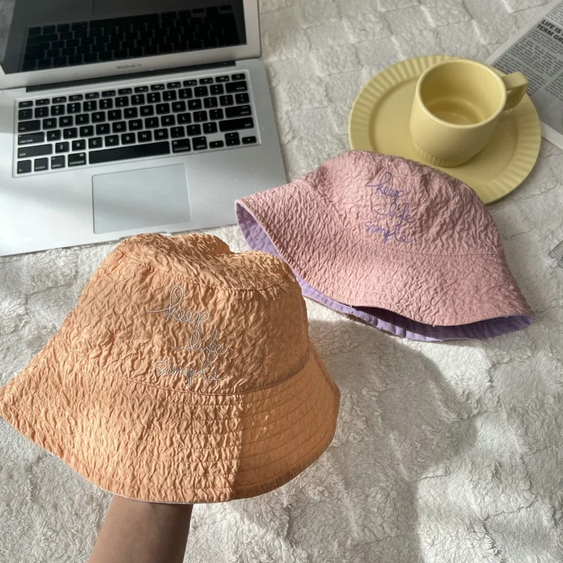 Small Bucket Hat Women's Spring and Autumn All-Match Plain-Looking Elegant Sun-Proof Hat New High-Grade Face-Covering Bucket Hat