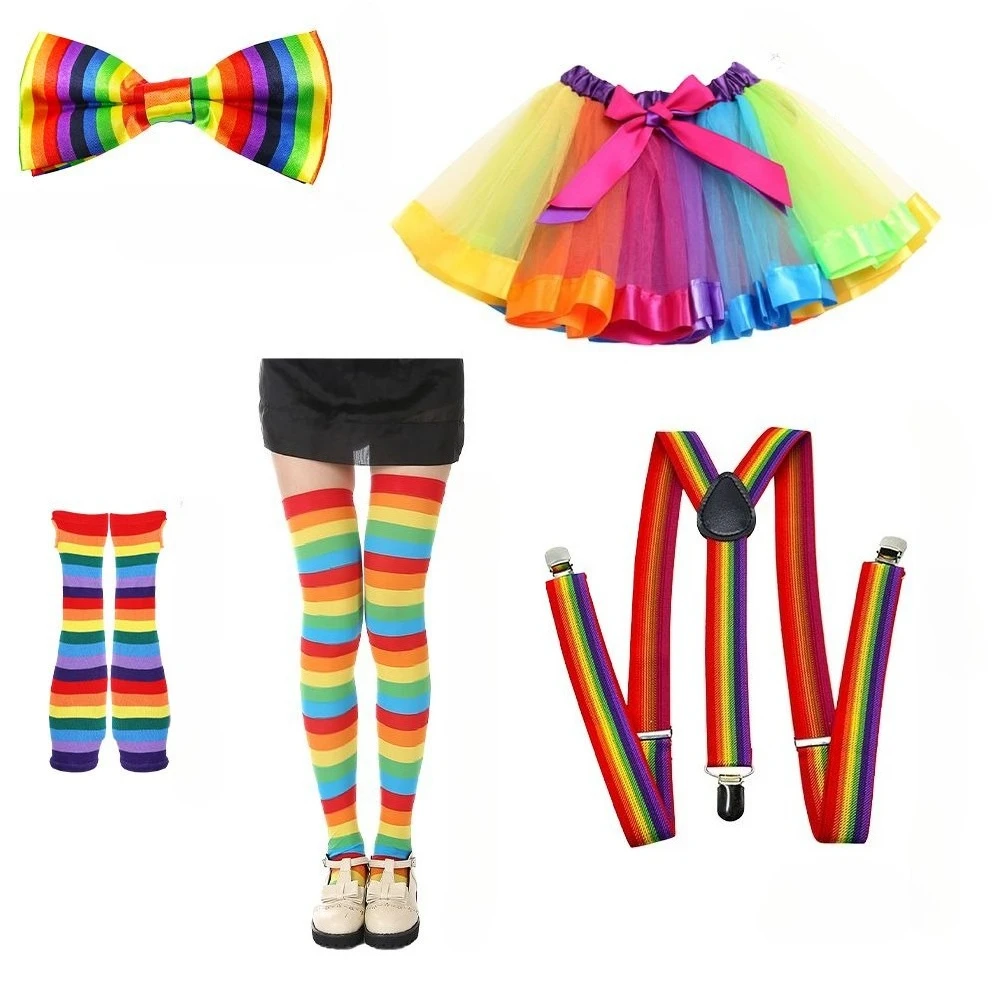 

PESENAR Colorful Costume and Accessories Set, Suitable for Colorful Themed Party and Cosplay