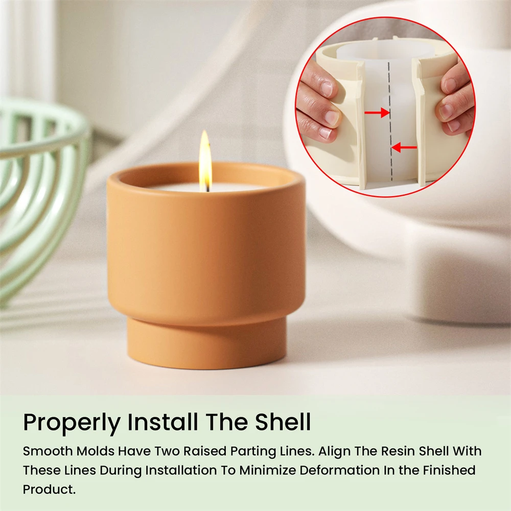 Boowan Nicole Bowl-shaped Concrete Candle Jar Mold Handmade Multifunctional Container Silicone Mold for Jesmonite HomeDecor