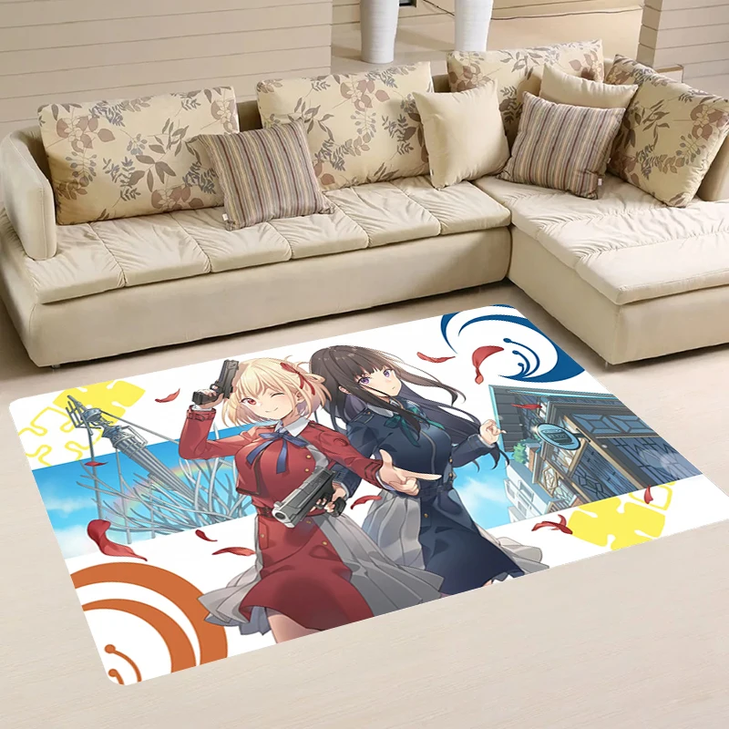 

Carpets Anime L-Lycoris Recoil Living Room Balcony Rugs Home Floor Mat Kitchen Carpet Doormat Entrance Door Foot Rug Mats Bath