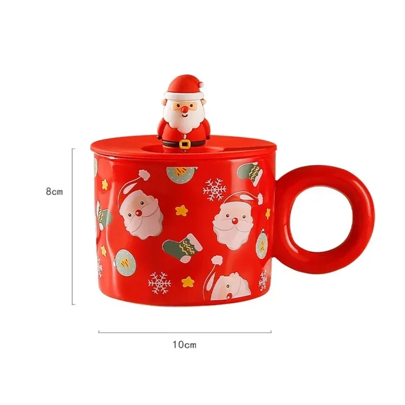 Christmas Creative Ceramic Mug Santa Claus Coffee Mugs High Beauty Drinkware Breakfast Milk Cpus Couple Water Cup Kawaii Gift