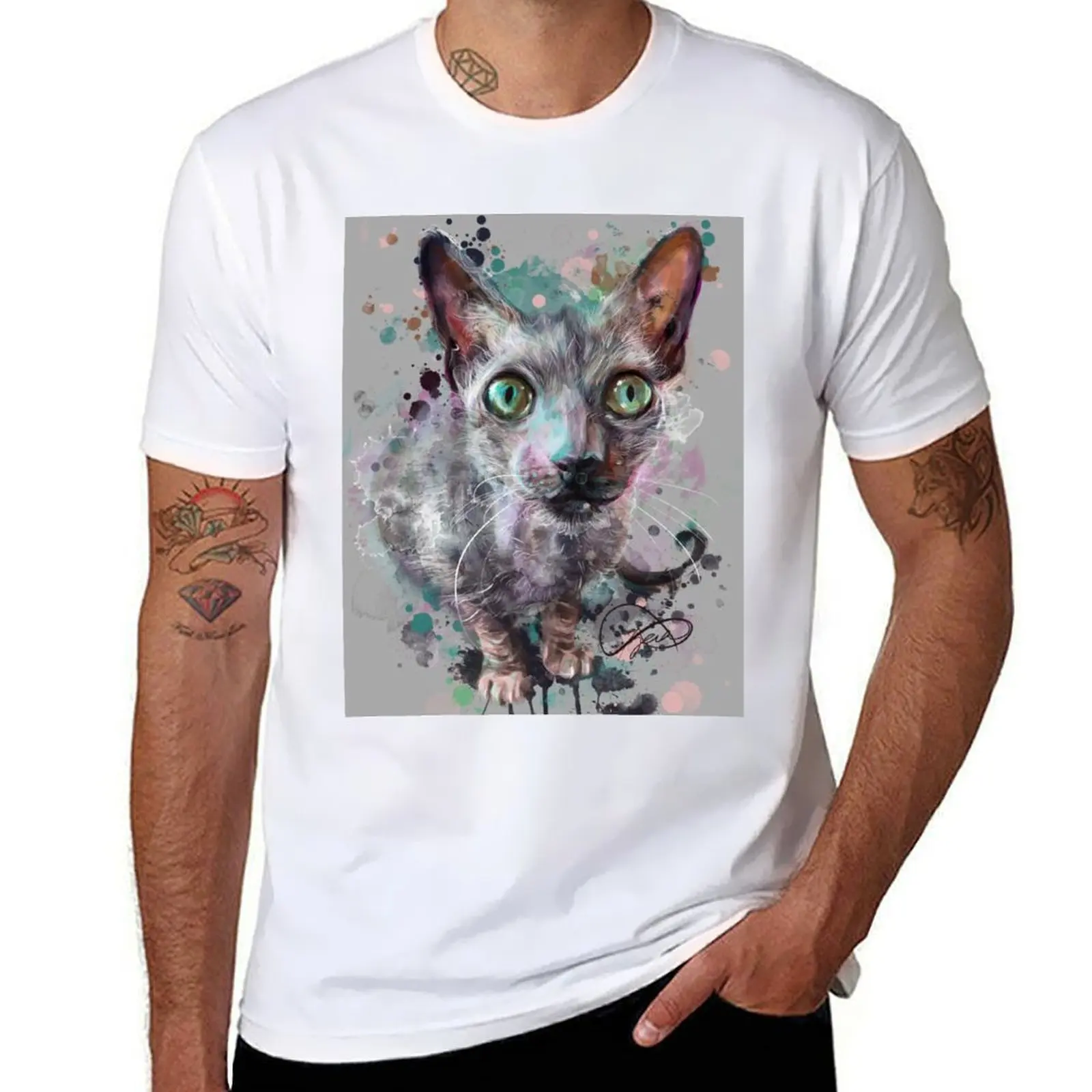 

Vincent The Lykoi T-Shirt cotton t shirts man 100% black cotton t-shirt plain for man package T-Shirt