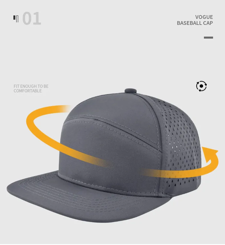 Individuell besticktes Logo, 6-Panel-Snapback-Cap, atmungsaktive Baumwolle, für Herren und Damen, atmungsaktive Outdoor-Baseballkappe, Hip-Hop-Mütze – Detail 5