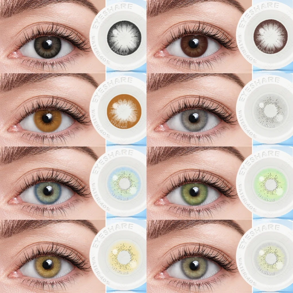 EYESHARE Natural Colored Contact Lenses 1Pair Ocean Blue Lenses Beautiful Pupil Yearly Makeup Lens Brown Eyes Contacts Lenses