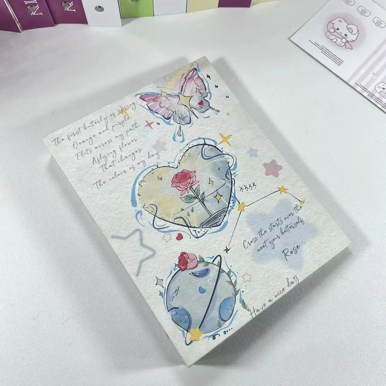 

A5 Colorful Butterfly DIY Binder Photocards Collect Book Diary Agenda Planner DIY Cover Album Stationery