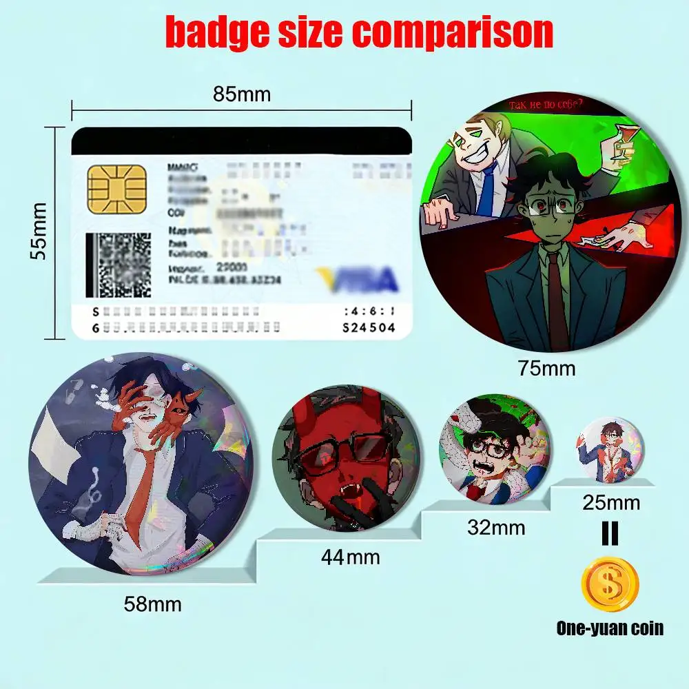 Brian Cindy Sanchez Yuppie Psycho Round Exquisite Badge Brooches Creative Pins For Clothes Hat Backpack Gift Accessories