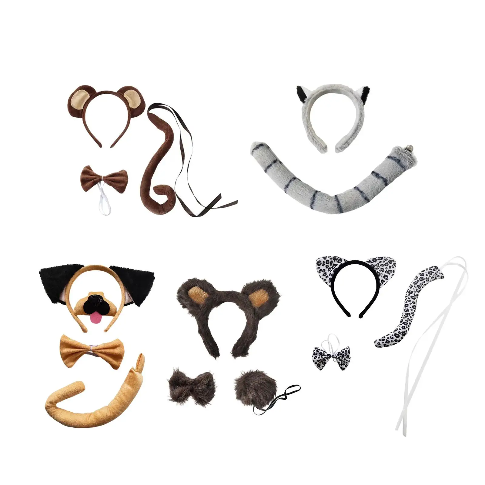 

Animal Ears and Tail Set Costume Accessories for Party Masquerade Birthday