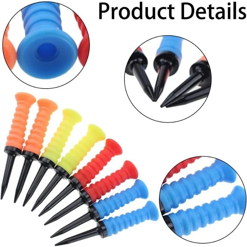 5Pcs Premium Elastic Rubber Golf Tees 83mm/3.24'', Durable & Flexible Golf Tee Holder, Reusable Golf Accessories for Training