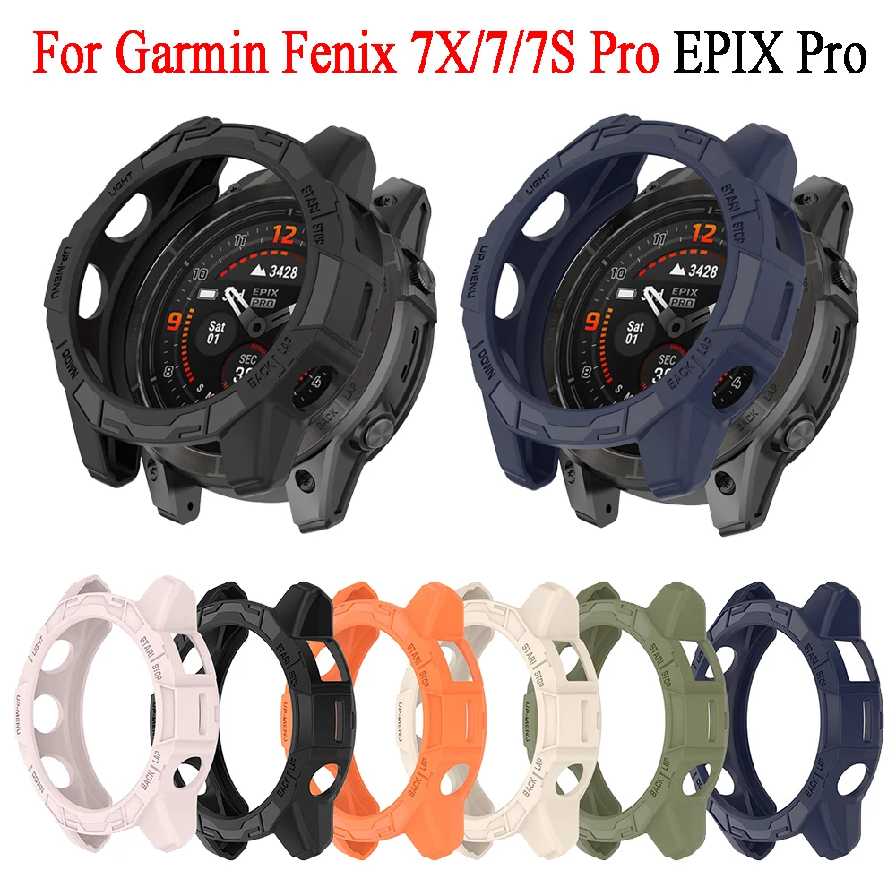 

Monochrome TPU protective case For Garmin Fenix 7X Pro/7/7x/EPIX Pro 47MM 51MM Sports watch protective cover accessories