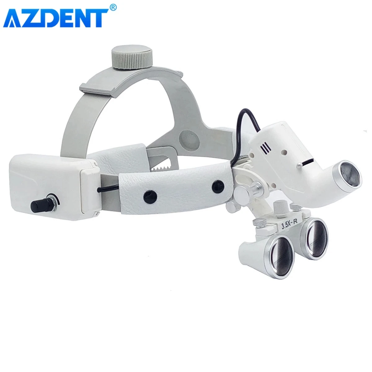 AZDENT Dental LED Headlight Headband Loupe and Light LED Binocular Loupes 3.5X-R Regulowane narzędzia stomatologiczne