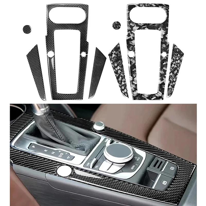 

Forging Car Center Gear Shift Frame Cover Sticker For Audi A3 S3 RS3 8V 14-19 LHD Car Interior Styling Carbon Fiber Sticker