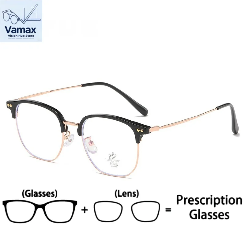 

VAMAX Ultra Light Eyebrow Half Rim Glasses Unisex Prescription Ready Anti Blue Light